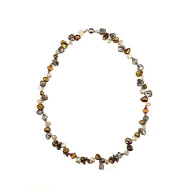 Imagem de Colar de pérola marrom rosa cobre para mulheres presente âmbar esfumaçado 8 mm cristais austríacos cor da terra colar gargantilha 45,7 cm, Zinco, Sem Pedra Preciosa