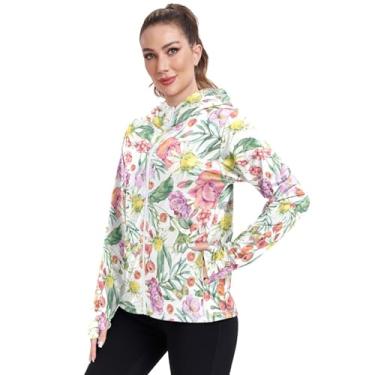 Imagem de Colorido Wildflowers camiseta feminina com capuz proteção solar FPS 50+ proteção UV com capuz moletom com capuz, Flores silvestres coloridas, XXG