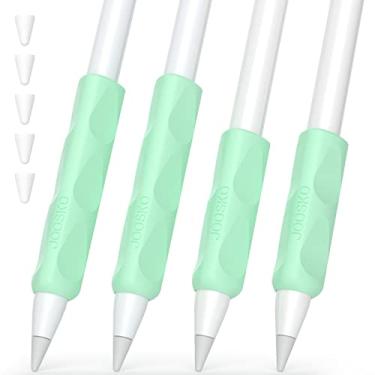 Imagem de Joosko Capa iPencil Grips para Apple Pencil (2ª, 1ª e USB-C) – Pacote com 4 clipes de lápis de silicone antiderrapantes e 5 capas de silicone