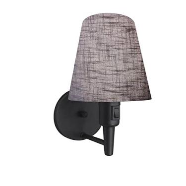 Imagem de Arandela com Inter Liga e Cúpula Tecido, Vivare Iluminação, Arandela Parede2013 PRCZ, Preto, Pequeno