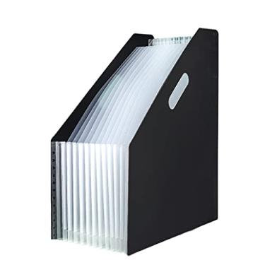 Imagem de Caixa organizadora de arquivos de plástico expansível A4 | Capacidade de 13 camadas para 1.300 folhas | Design de mesa portátil | Ranhura para cartão de índice | Artigos de papelaria de escritório