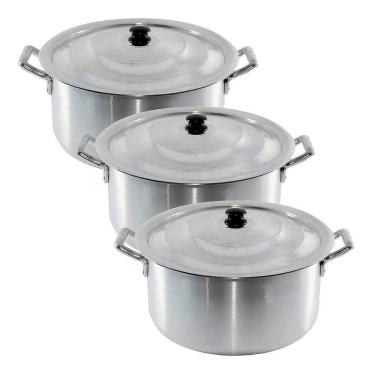 Imagem de Conjunto Caçarola Hotel Panela Industrial Alumínio 3peças N3