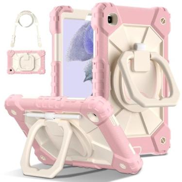 Imagem de Capa protetora para tablet Samsung Tab para A9 Plus de 11 polegadas, à prova de choque, com suporte giratório de 360° e alça de ombro infantil (ouro rosa, para A9 Plus 11 polegadas)