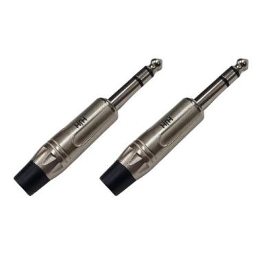 Imagem de Kit 2 Plug P10 Estéreo Linha Profissional Estilo Amphenol HJ139 - HJH