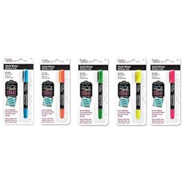 Imagem de Pacotes de gravador de giz para decoração de artesanato (caneta para escrever janelas de vidro/espelho/para-brisa) (azul-laranja-verde-amarelo-rosa)