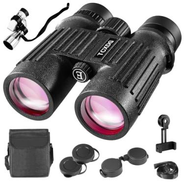 Imagem de Binóculos HD 10 x 42 com adaptador de telefone - monóculos de canto 8 x 20 - visão grande, binóculos claros com pouca luz - impermeável, leve para pássaros, passeios de barco, caminhadas, acampamento