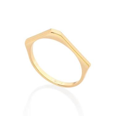 Imagem de Aliança de casamento e noivado ouro 18k banhada anel compromisso romma