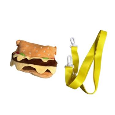 Imagem de TTETTZ Boneca de Pelúcia Bolsa Trajes Moda Educacional Presentes de Aniversário para Crianças Decoração Faça Você Mesmo Acessórios Vestir Pingente Bolsa de B, Saco de hambúrguer
