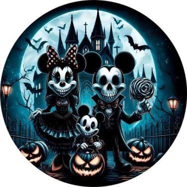 Imagem de Decoração Festa Halloween Painel Redondo Sublimado de Terror Tema Cave
