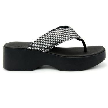 Imagem de Tamanco Moleca 5503.105 Salto Flatform Dedo Casual Feminino, 36, Prata
