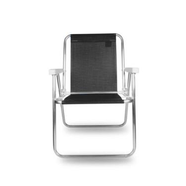 Imagem de Cadeira Alta Para Praia Camping Verão Bel Preto 71cm Alumínio Resisten