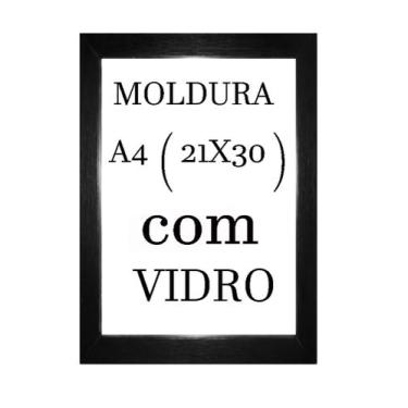 Imagem de Moldura Para Certificado A4 (21 X 30) Cor Preta Com Vidro. - LGS Decor