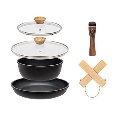 Imagem de Frigideira antiaderente Iris USA, conjunto redondo, alumínio fundido