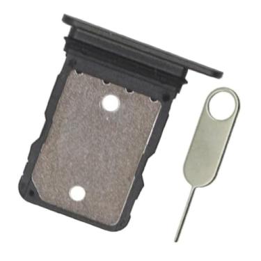 Imagem de PHONSUN Suporte de bandeja de cartão SIM único de substituição para Google Pixel 6A 5G 6,1 polegadas GX7AS (carvão/preto) (não serve para Google Pixel 6 5G ou Pixel 6 Pro 5G)