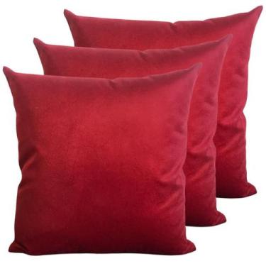 Imagem de Kit 3 Capas De Almofadas Decorativas Sued Lisas 60x60 Lindas - INGRID 