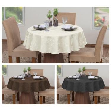 Imagem de Kit 3 Toalhas De Mesa Luxo Redonda 4 Lugares Sala Jantar Jacquard - Lu