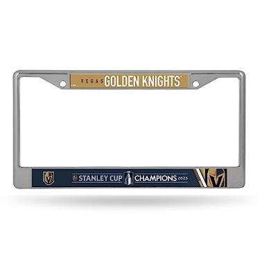 Imagem de Rico Industries NHL Hockey Vegas Golden Knights 2023 Stanley Cup Champions 30,5 cm x 15,24 cm Moldura cromada com inserções de decalque - acessório para automóveis para carro/caminhão/SUV