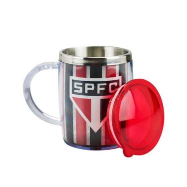 Imagem de Caneca Térmica Com Tampa 450ml - SPFC São Paulo FC - Mileno