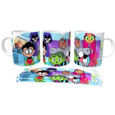 Imagem de Caneca Cerâmica copo  Jovens Titãs em Ação olhando - Empório Dutra