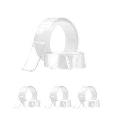 Imagem de Kit 4 Fitas Dupla Face Transparente Adesiva Resistente Forte - Top Hou