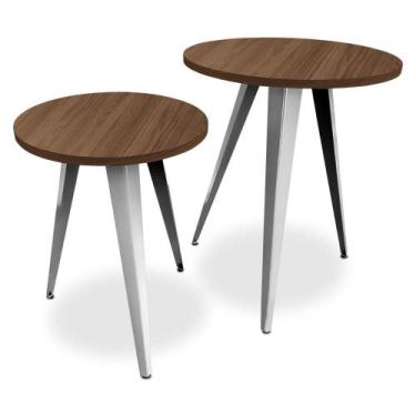 Imagem de Conjunto Jogo Mesa De Canto Decorativa Lateral Ornes Para Sala Quarto 