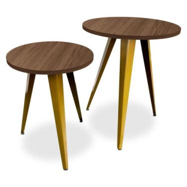 Imagem de Conjunto Jogo Mesa De Canto Decorativa Lateral Ornes Para Sala Quarto 