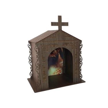 Imagem de Capela Oratório Arabesco com Imagem Pai em Tuas Mãos Entrego 25x18x31 