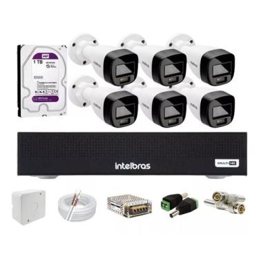 Imagem de Kit Intelbras 6 Full Color Vhd 1120b, Dvr 8 Mhdx 1008, +1tb