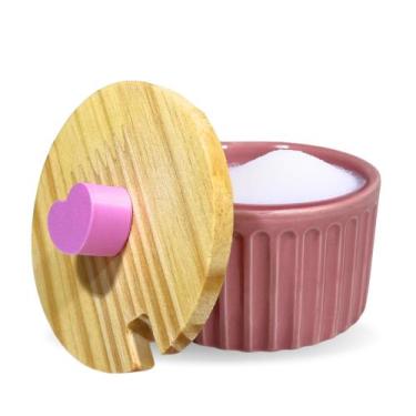 Imagem de Açucareiro Porcelana Com Tampa Porta Açúcar Louça Colorido - Mundo da 