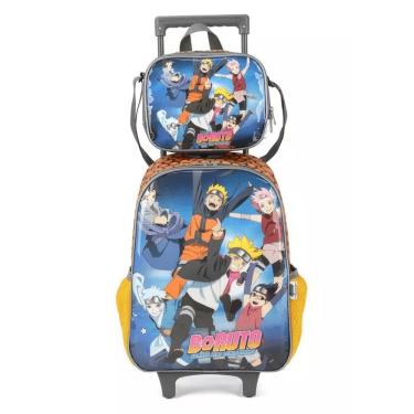 Imagem de Mochila Carrinho Luxcel Boruto + Lancheira Laranja