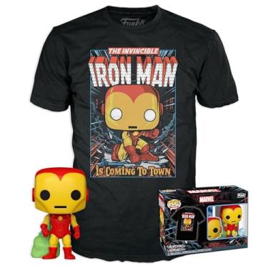 Imagem de Funko &Tee: Marvel - Holiday Iron Man - Glow in The Dark - S - Marvel Comics - T-Shirt - Clothes with Collectable Vinyl Figure - Gift Idea - Toys and Short Sleeve Top for Adults Unisex Men and Women