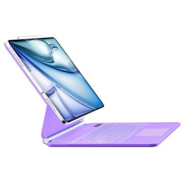 Imagem de Capa com teclado para iPad Air de 13 polegadas (M2, 2024), iPad Pro de 12,9 polegadas (3/4/5/6ª geração) Magnético Mágico - Suporte flutuante em cantilever de fácil configuração, capa com teclado