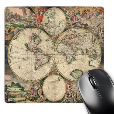Imagem de 3dRose Mouse pad LLC 20 x 20 x 0,25 polegadas, mapa mundial 1689 (mp_7425_1)