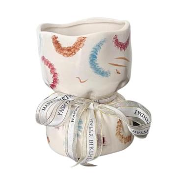 Imagem de Ｂｅｓｇａ Vaso de flores de cerâmica recipiente de plantas moderno acessório floral vaso decorativo arranjo de flores para sala de estar férias interior, Multicolorido