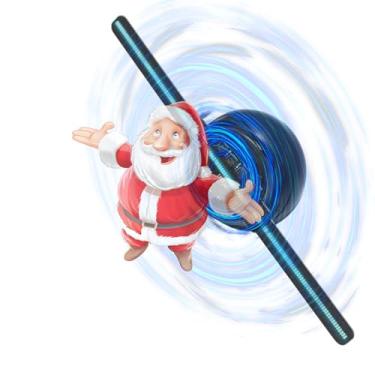 Imagem de Ventilador de holograma 3D, giratório com Bluetooth + controle remoto, projetor de holograma HD com biblioteca de vídeos 700, ventilador holográfico para Halloween, decorações de casa, projeção de