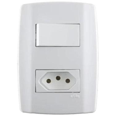 Imagem de Conjunto 1 Tomada 3P 20A + 1 Interruptor Simples Ilumi 80201