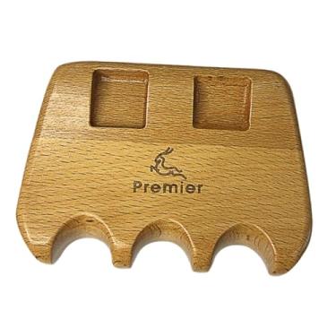 Imagem de Vaveren Suporte de palito de piscina para descanso de mesa de armazenamento leve de madeira stand stand stick garra rack para o clube salas de jogos Centro, 3 Tacos 9cmx12.5cm