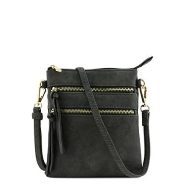 Imagem de Isabelle Bolsa transversal pequena e funcional com vários bolsos, Cinza carvão, One Size