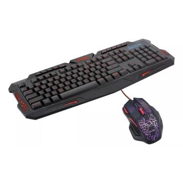 Imagem de Kit Gamer Bright 594 Teclado E Mouse Preto  Rgb Led Abnt2