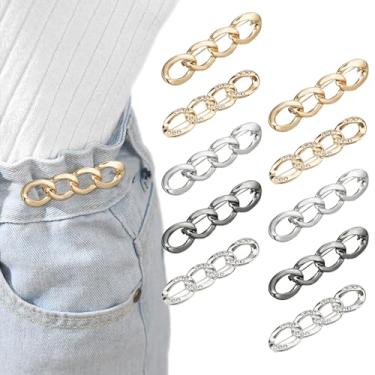 Imagem de Harewu 10 Peças Botões Ajustáveis Para Jeans, Clipe De Cintura Reutilizável, Broche Metal Roupas, Vestidos, Saias