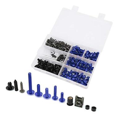 Imagem de Kit de Parafusos M5 M6, Parafusos de Carenagem de Alumínio de Boleto de 198 Unidades para a Maioria das Motocicletas, Prata Preto Vermelho Azul Verde Dourado Com Hardware para