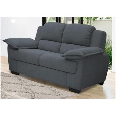 Imagem de Sofá 2 Lugares Suede Carmel Linoforte, Grafite, 2 lugares