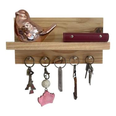 Imagem de Porta Chaves Moderno Com Prateleira E Minimalista Multiuso - Oliva Sto