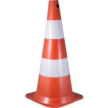Imagem de Cone 75cm Branco/Laranja POLIET - 7029000754 - VONDER