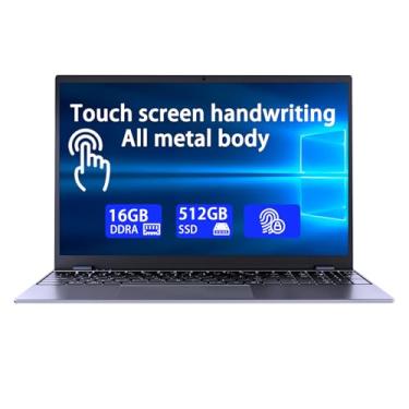 Imagem de Notebook com tela sensível ao toque, HD de 15,6 polegadas, corpo todo em metal N5095, processador quad-core de 2,9 GHz, 32 GB DDR4 512 GB SSD, teclado com impressão digital e retroiluminado, FHD 1920