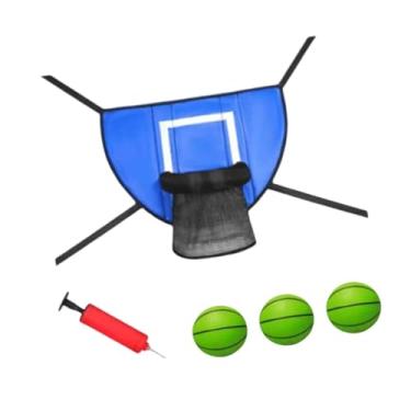 Imagem de Colaxi Conjunto de acessórios para cesta de basquete e trampolim, gol de basquete universal com 3 mini bolas e 1 bomba para crianças, Verde