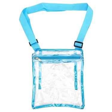 Imagem de Mbeysaq Bolsa transversal de PVC transparente para viagens, festival de música, trabalho, academia, praia, aeroporto, bolsa de ombro portátil azul, Azul, #611