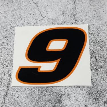 Imagem de Horayten Adesivo de carro com número personalizado para motocross Dirt Bike Capacete Auto Body Fuel Tank DIY Decalques (9, altura 10 cm)