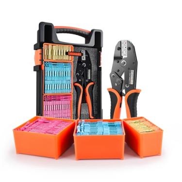 Imagem de Crimping Tool Ratcheting Wire Crimper With 340PCS Heat Shrink Butt Connectors Suitable for AWG 22-10