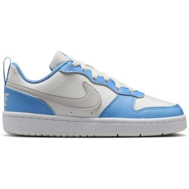 Imagem de Nike Tênis masculino Court Borough Low Recraft (criança grande), Summit branco/cinza vasto/pulso cobalto, 19